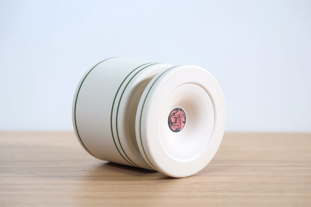 "White & Green" Rolling Rocks Tumbler