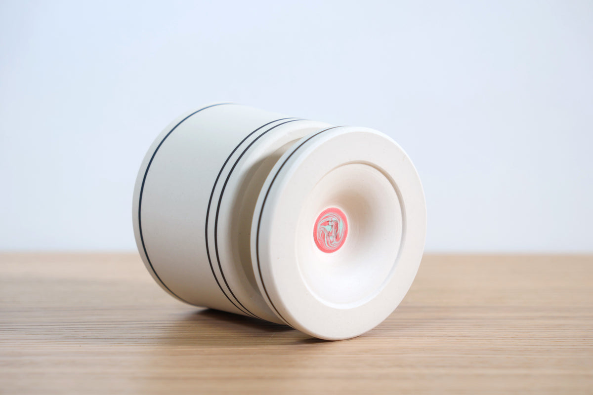 "White-Black & Red" Rolling Rocks Tumbler