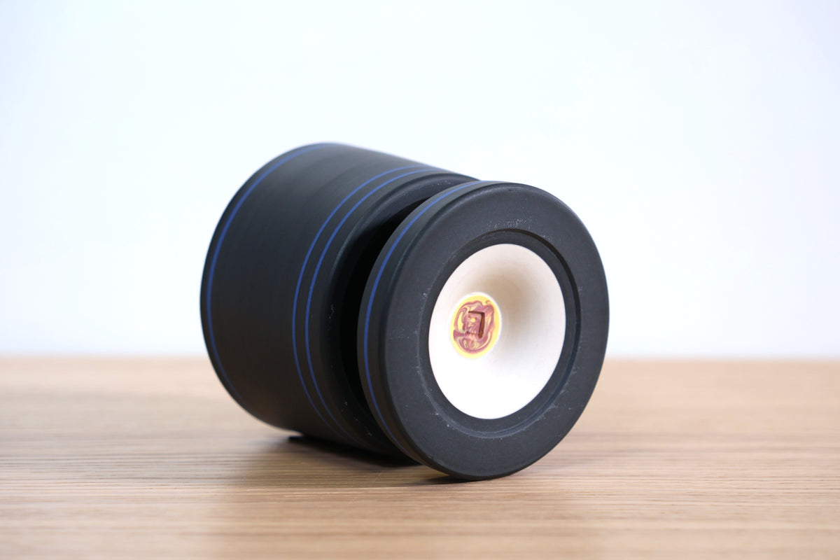 "Black-Blue & White" Rolling Rocks Tumbler